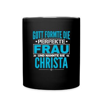 Christa Name Design - Tasse einfarbig - Schwarz - Vorne