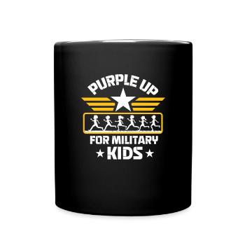 Lila up für Militärkinder kleine Helden Kind - Tasse einfarbig - Schwarz - Vorne