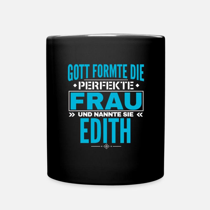 Edith Name Design - Tasse einfarbig - Schwarz