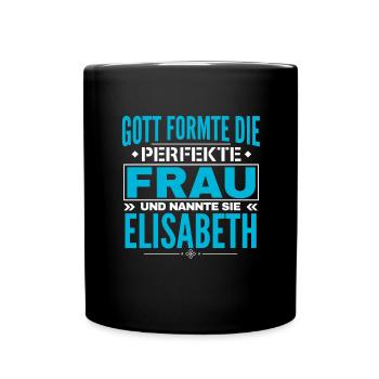 Elisabeth Name Design - Tasse einfarbig - Schwarz - Vorne