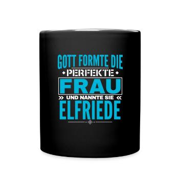 Elfriede Name Design - Tasse einfarbig - Schwarz - Vorne