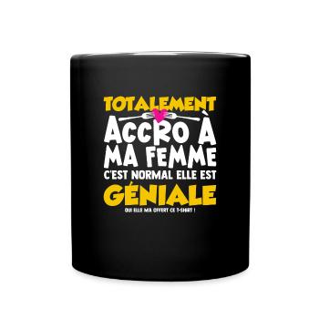 Saint Valentin Couple Homme Blague Femme Jalouse - Mug uni - noir - Devant