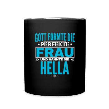 Hella Name Design - Tasse einfarbig - Schwarz - Vorne