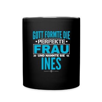 Ines Name Design - Tasse einfarbig - Schwarz - Vorne