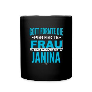 Janina Name Design - Full Colour Mug - black - Front