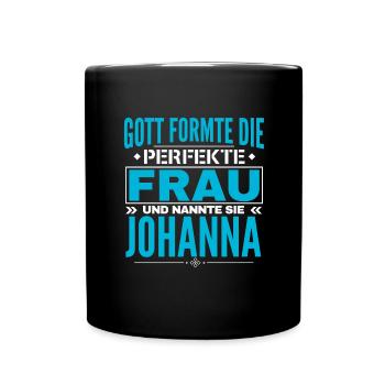 Johanna Name Design - Tasse einfarbig - Schwarz - Vorne