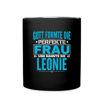 Leonie Name Design - Tasse einfarbig - Schwarz - Vorne