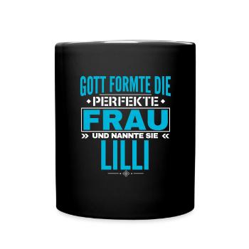 Lilli Name Design - Tasse einfarbig - Schwarz - Vorne