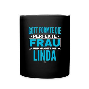 Linda Name Design - Tasse einfarbig - Schwarz - Vorne