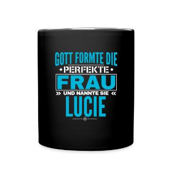 Lucie Name Design - Full Colour Mug - black - Front