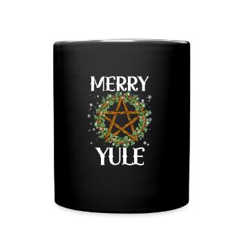Frohe Yule Winter Sonnenwendepagan Merry Solstice - Tasse einfarbig - Schwarz - Vorne