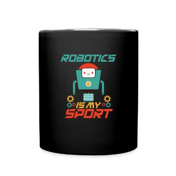 Robotik ist mein Sport, der lustige Roboter -Ingen - Tasse einfarbig - Schwarz - Vorne