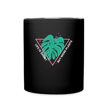 Life Is Short Aroids Aroideae Plants - Full Colour Mug - black - Front