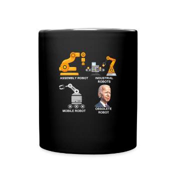 Veralteter Roboter Biden Robotik lustiges Anti -Bi - Tasse einfarbig - Schwarz - Vorne