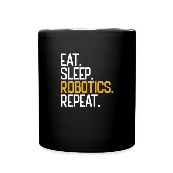 Essen Robotik essen Wiederholen Sie Roboteringenie - Tasse einfarbig - Schwarz - Vorne