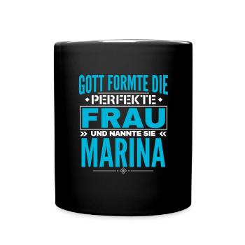 Marina Name Design - Tasse einfarbig - Schwarz - Vorne