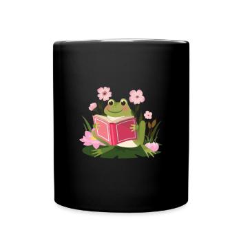 Frosch Cottagecore Naturecore Kinder - Tasse einfarbig - Schwarz - Vorne