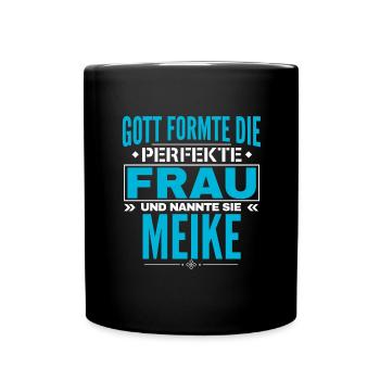 Meike Name Design - Tasse einfarbig - Schwarz - Vorne
