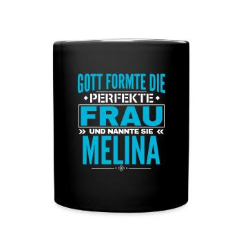 Melina Nom Design - Mug uni - noir - Devant