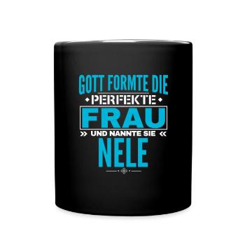 Nele Name Design - Tasse einfarbig - Schwarz - Vorne