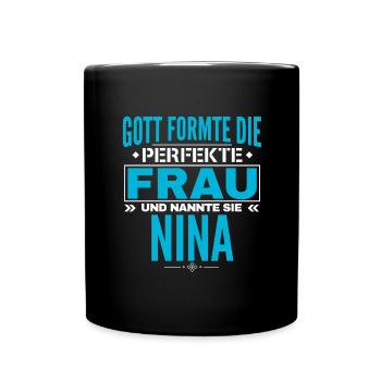 Nina Name Design - Tasse einfarbig - Schwarz - Vorne