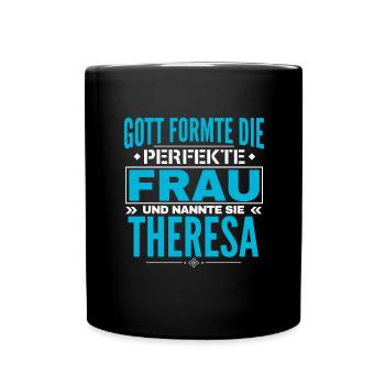 Theresa Name Design - Tasse einfarbig - Schwarz - Vorne