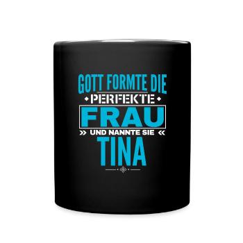 Tina Name Design - Tasse einfarbig - Schwarz - Vorne