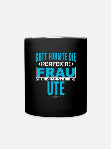 Ute Name Design - Tasse einfarbig - Schwarz