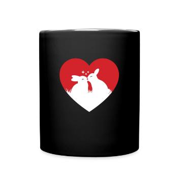 Bunny Love Heart Easter Bunny Easter - Full Colour Mug - black - Front