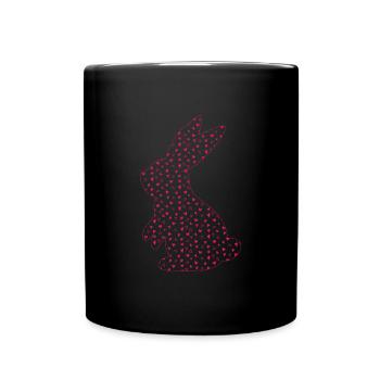 Heart Bunny Love Easter Bunny Easter - Full Colour Mug - black - Front