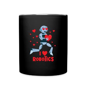 Ich liebe Robotik Red Heart Robot Engineer Robotic - Tasse einfarbig - Schwarz - Vorne
