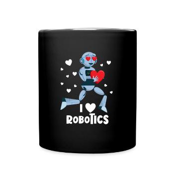 Ich liebe Robotik Red Heart Robot Engineer Robotic - Tasse einfarbig - Schwarz - Vorne