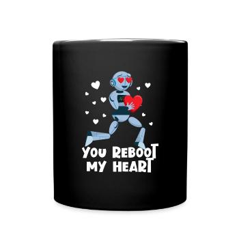 Sie starten mein Herz Roboter Valentine Robotik ne - Tasse einfarbig - Schwarz - Vorne