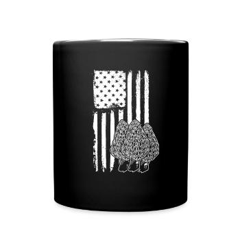 Morchel Pilz amerikanischer Flagge patriotischer P - Tasse einfarbig - Schwarz - Vorne