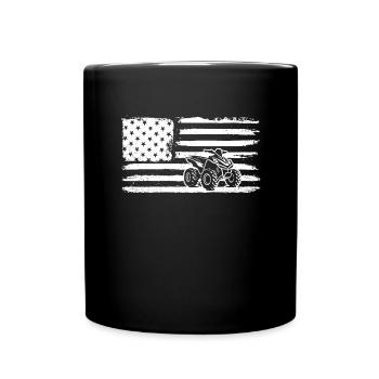 Quad 4 Wheeler USA Flag Patriotic Quad Geschenk AT - Tasse einfarbig - Schwarz - Vorne