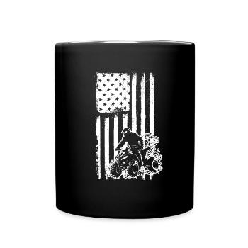 Quad 4 Wheeler USA Flag Patriotic Quad Geschenk AT - Tasse einfarbig - Schwarz - Vorne