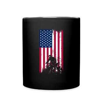 Quad 4 Wheeler USA Flag Patriotic Quad Geschenk AT - Tasse einfarbig - Schwarz - Vorne