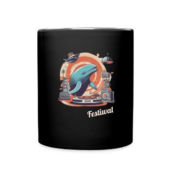 Festiwal Whale Party Festival EDM Music - Full Colour Mug - black - Front