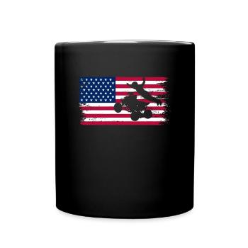 Quad 4 Wheeler USA Flag Patriotic Quad Geschenk AT - Tasse einfarbig - Schwarz - Vorne