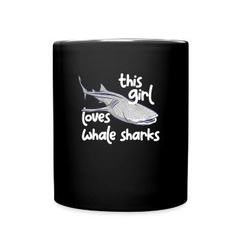 Dieses Mädchen liebt Whale Haie süßer Mädchenwalha - Tasse einfarbig - Schwarz - Vorne