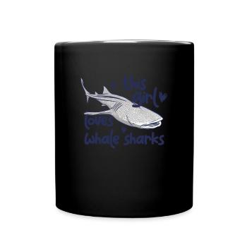 Dieses Mädchen liebt Whale Haie süßer Mädchenwalha - Tasse einfarbig - Schwarz - Vorne