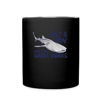 Nur ein Junge, der Whale Sharks Jungen Whale wächs - Tasse einfarbig - Schwarz - Vorne
