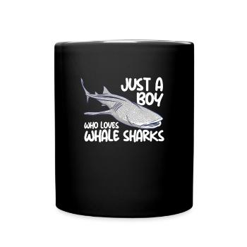 Nur ein Junge, der Whale Sharks Jungen Whale wächs - Tasse einfarbig - Schwarz - Vorne