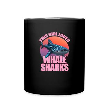 Dieses Mädchen liebt Whale Haie Frauenwalhai - Tasse einfarbig - Schwarz - Vorne