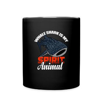 Walhai ist mein Geist Tierkinder Whale Hai - Tasse einfarbig - Schwarz - Vorne