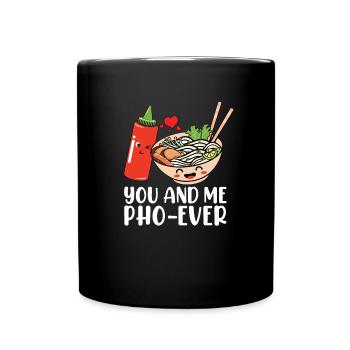 Sie und ich Pho-immer lustiger vietnamesisches Ess - Tasse einfarbig - Schwarz - Vorne