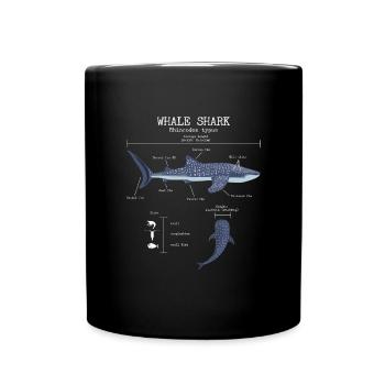 Whale Hai Anatomie Männer Kinderkinder Whale Hai - Tasse einfarbig - Schwarz - Vorne