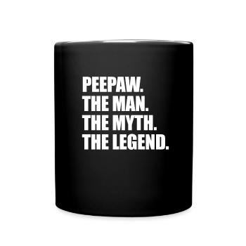Blick auf den Mann, den Mythos der Legende Opa Pee - Tasse einfarbig - Schwarz - Vorne