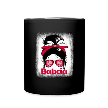 Babcia Polnische Großmutter Messy Bun Oma Babcia - Tasse einfarbig - Schwarz - Vorne