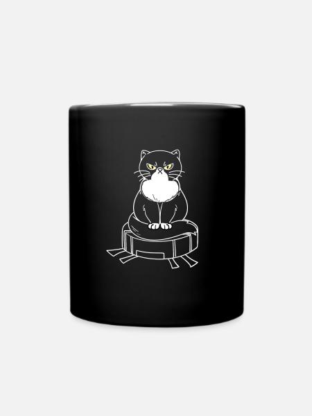 Saugroboter mit Katze Saugerroboter - Tasse einfarbig - Schwarz